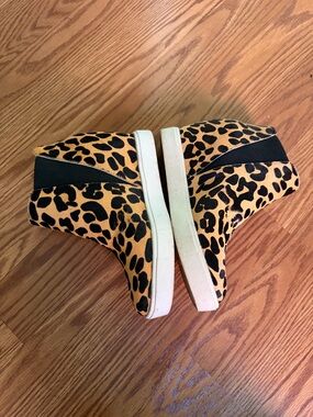 Coconuts by Matisse Leopard Print Wedge Sneakers - Black & Tan